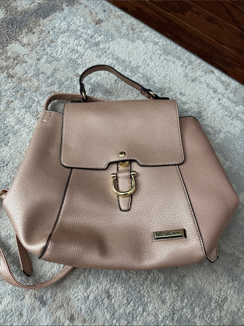 Tahari Women's Blush Metallic Top-Handle Backpack